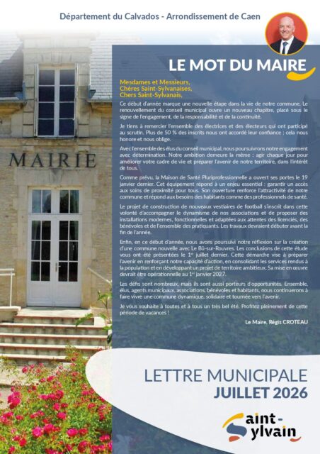 LETTRE MUNICIPALE JUILLET 2026